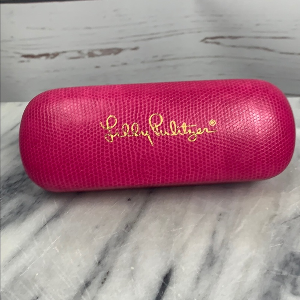 Lilly Pulitzer pink and blue optical glasses case